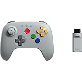 8BitDo 64 2.4G Wireless Controller for Original N64 Console, Analogue 3D, and Windows (Grey)