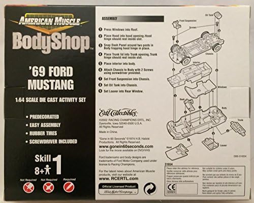 American Muscle Body Shop Gone in 60 Seconds '69 Ford Mustang 1:64 Scale Pre-painted Metal Die Cast Body Activity Set