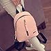 Creazy Women Leather Backpacks Schoolbags Travel Shoulder Bag (Pink)