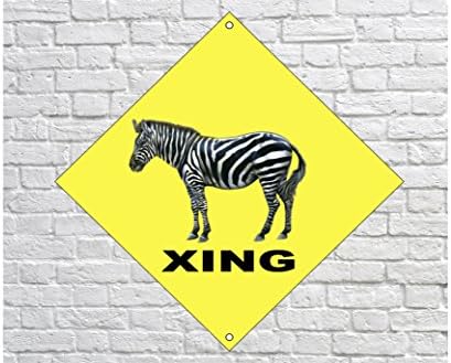 Zebra Crossing 12" X 12" Aluminum Sign - Indoor or Outdoor use/Man Cave Decor/Gift/Man Cave Novelty Sign