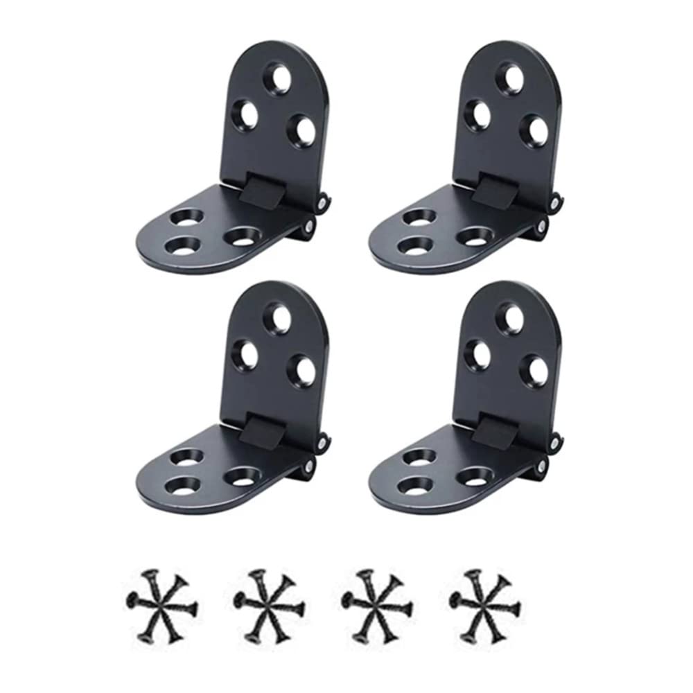 4Pcs Flip Hinges Black Round Edge 180 Degree Zinc Alloy Flip Hinge with Screws for Folding Table Cabinet Wardrobe Doors Timber Wooden Box