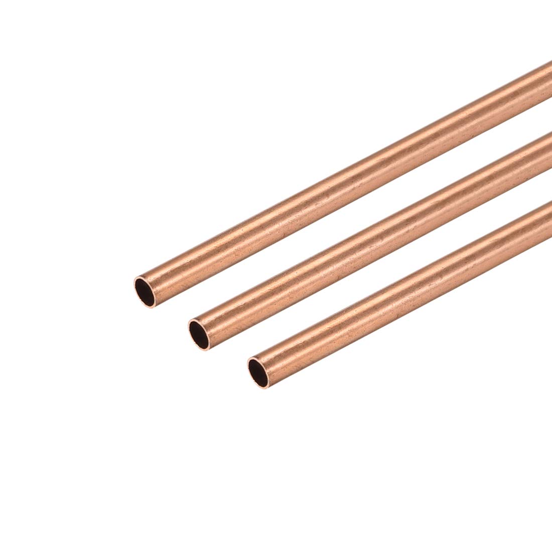 sourcing map Copper Round Tube, 3mm OD 0.2mm Wall Thickness 300mm Long Straight Pipe Tubing 3 Pcs