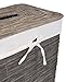 BirdRock Home Rustic Woven Wood Peel Laundry Hamper with Lid | Thin Weave Laundry Basket | Removable Liner | Dirty Clothes Storage Bin | Grey