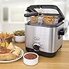 Quest-34250-Brushed-Square-Deep-Fat-Fryer-Compact-Non-Stick-Coating-Stainless-Steel-15-Litre-900W Quest 34250 1.5 Litre Stainless Steel Deep Fat Fryer / 130-190°C Adjustable Temperature / Lid Cover & Viewing Window…