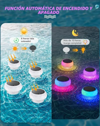 DoXtreme Solar Submersible Led Pool Lights with RGB Colour Changing, Solar Pool Light RF Remote Control with Cleaning Container, Submersible Pool Light Decoration for Garden and Pools