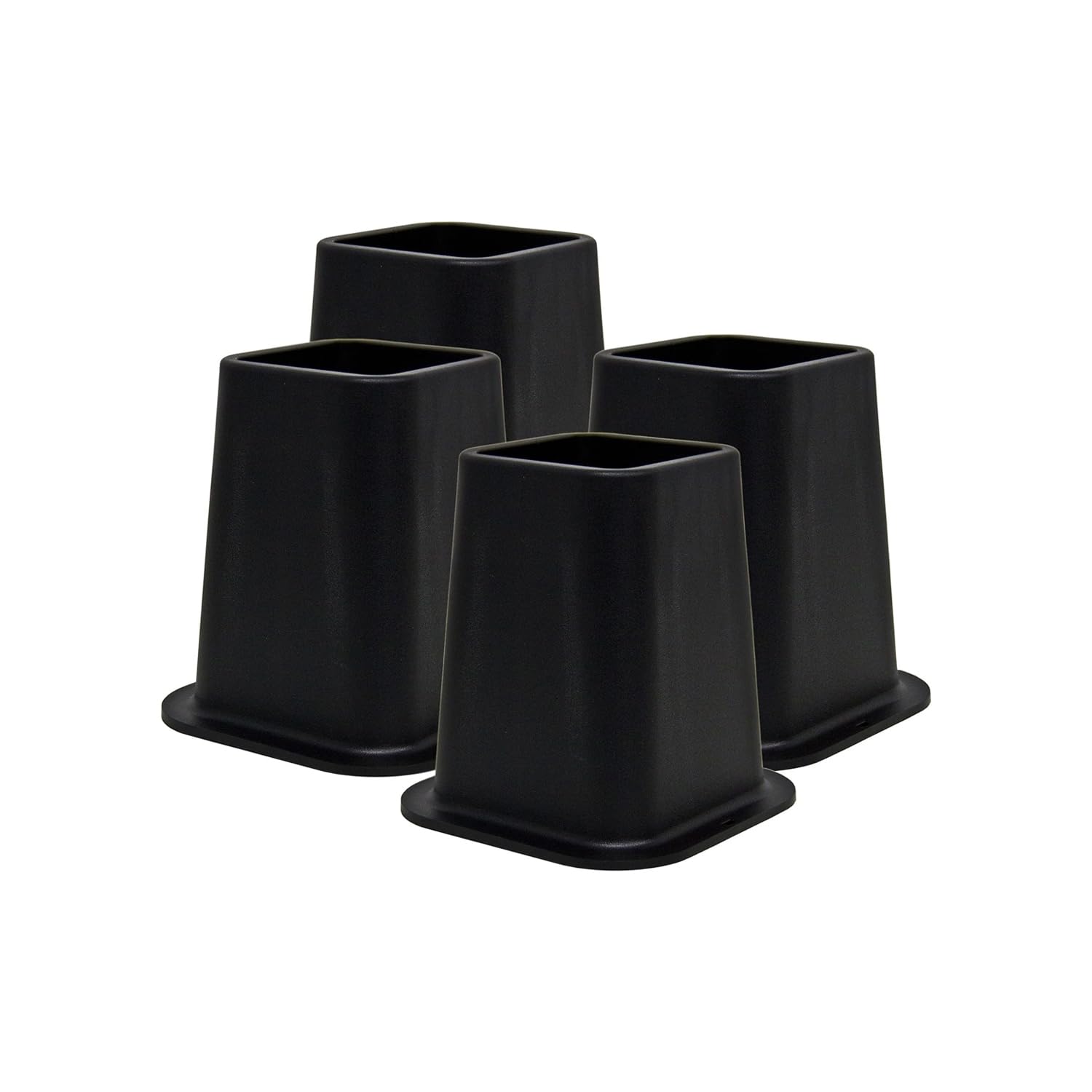 Photo 1 of Kings Brand Furniture 6-inch Bed Risers - Set of 4 Black Heavy Duty Stackable Furniture Risers for Under Bed Storage, Desk, Sofa, Couch