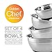Golden Chef - Stainless Steel Mixing Bowl Set With Tight-Fitting Lids & Silicone Bottom With Bonus Whisk Nesting Metal Serving Bowls Ideal for Kitchen, Camping, And Food Storage