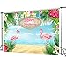 Mocsicka Flamingo Birthday Backdrop 7x5ft Vinyl Hawaiian Birthday Party Decorations Tropical Beach Aloha Party Dessert Table Photo Booth Background
