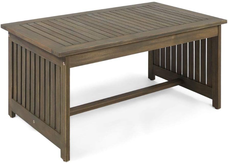 Christopher Knight Home Grace Outdoor Acacia Wood Coffee Table, Gray Finish : Garden & Outdoor