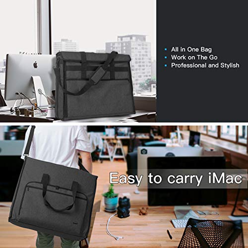 Black Damero Carrying Tote Bag Compatible with Apple 27 iMac Desktop