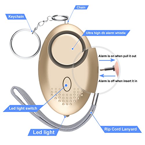 image for BELK 2 Pack Personal Alarm 140DB EDC Keychain Security Alarm with LED 