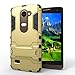 Moment Dextrad [Shockproof][Stand Feature] Dual Layer Armor Defender Shock Absorption Protective Cover for LG Leon/LG Tribute 2 (NOT Fit LG Tribute) (Luxury Gold)