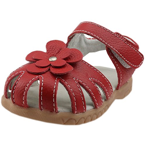 Orgrimmar girls genuine leather solid flower sandals (t…
