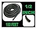 Nippon America 1/2 inch Split Loom 100' Feet Black - Wire Tubing Black Car Audio Stereo Cable primary