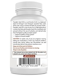 Best Naturals Aceite de semillas de calabaza 1000 mg 180 cápsulas blandas, 817716011387, individual paquete de, 1