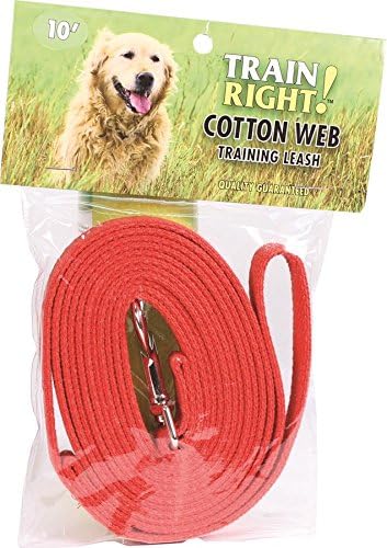Coastal Pet Products DCP510RED Cotton Web Collar Lead for Pets, 5/8 by 10-Feet, Red
