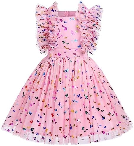 IMEKIS Newborn Baby Girl 1st Birthday Outfit Princes Dress with Diaper  Cover Lace Ruffles Romper Tutu Cake Smash Photo Shoot, Pink Butterfly, 0-6  Months price in UAE | Amazon UAE