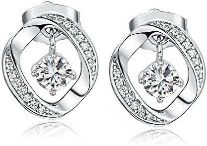 Pierced earrings Cubic Zirconia earrings Stud earrings for Women Dangle Clear