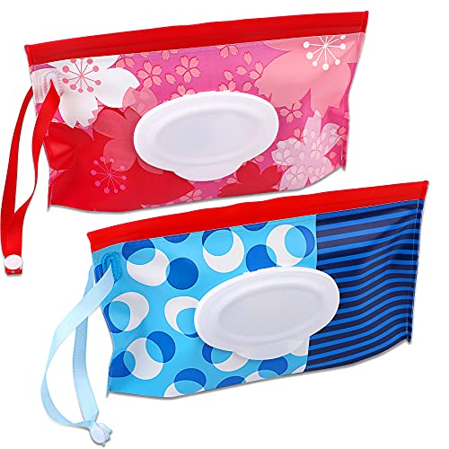 2 Pack Baby Wipes Dispenser,Portable Wipe Holder Container,Reusable Wet