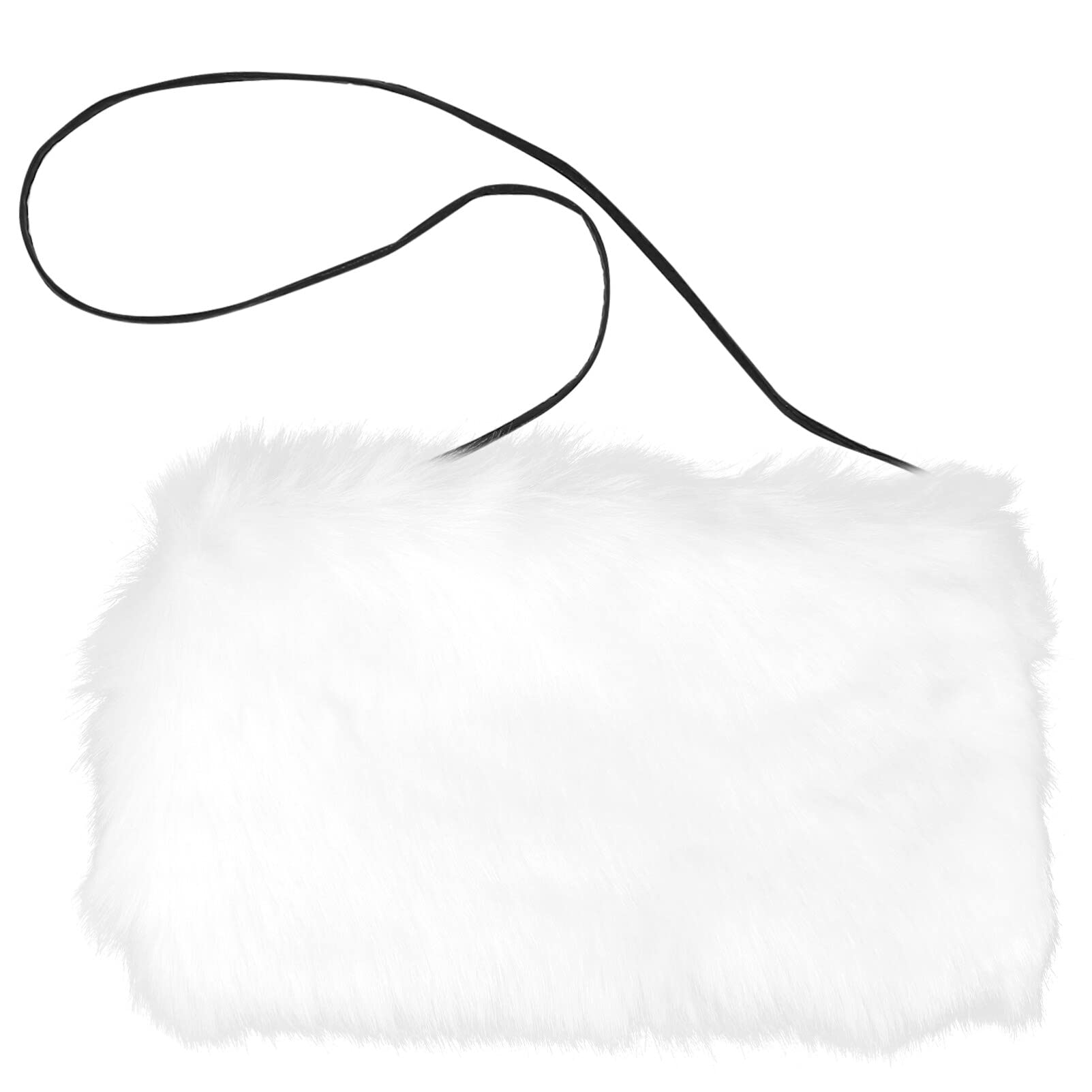 CLISPEED Faux Women Hand Warmer Furry Plush Muffler Fuzzy Warm Muff Pouch Bag Thickened Comfortable Arm Warmer for Cold Weather