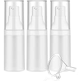 Mild East 3pcs 20ml Sterile Airless Pump Bottle | Bottle with Funnel Easy to Carry and Fill Matte Lotion Bottles For Travel
