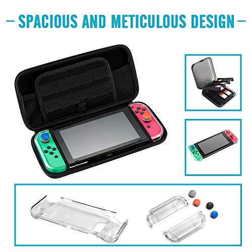 Accessories Kit for Nintendo Switch Games,Including JoyCon Wheel Grips