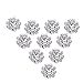 HABIBEE 16 pcs/pack 15mm New Style DIY Flatback Diamond Alloy Rhinestones Button Flower Spark Jewelry Accessory No Hole for Sewing