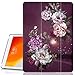 Hocase iPad 7th/8th Generation Case, iPad 10.2 2019/2020 Case, PU/Synthetic Leather Smart Flip Cover Case with Unique Design, Auto Sleep/Wake Feature, Microfiber Lining Hard Back - Burgundy Flowers