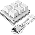 Mini 6-Key Macro Mechanical Keypad RGB Gaming Keyboard Portable One-Handed Fully Programmable Keyboard for Windows Mac OSU HID Standard Keyboard, Red Switches, RGB Backlight, Hot Swap, USB-Micro Cable