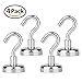 Ninth Five 25lb Magnetic Hooks,Strong Powerful Heavy Duty Neodymium Magnet Hook - Best for Your Refrigerator and Other Magnetic Surfaces(4 Pack)