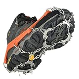 Micro spikes Footwear Ice Traction System Safe Protect for Walking, Jogging, or Hiking on Snow and Ice,Uelfbaby (13 Spikes/ Orange XL)