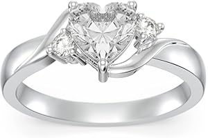 SHUSUKUE Heart/Oval/Round/Square Crystal Ring 925 Sterling Silver Minimalist Solitaire Birthstone Ring Personalized 1-12 Months Birthstone Engraved Ring Natural Moss Agate Ring Birthday Promise Jewelry Gift for Women Girls Her (with Gift Box)