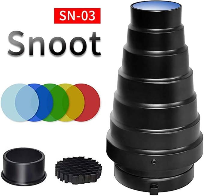 TUBO LUMINOSO PRO Alluminio Snoot Griglia A Nido D'ape 4 Filtri - Foto 2