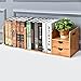 MyGift Natural Bamboo Wood Expandable Dorm Desk Bookshelf, Desktop Book Organizer with 2 Pull Out Storage Drawers and Small Display Shelf