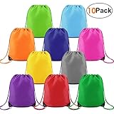 Drawstring-Backpack-String-Gym-Bag 10 Pack Drawstring Gym Bag Custom Multipurpose Drawstring Backpack Bulk Durable and Lightweight (Multicolored)