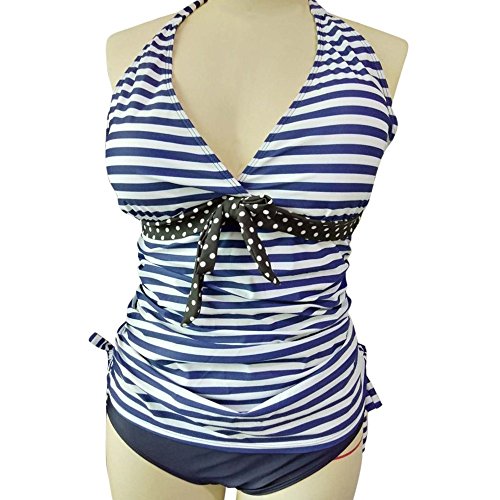 Maternity Split Swimsuit Tankinis Women Dot Print Bikinis Swimsuit Beachwear Pregnant Suit - Thumbnail 5