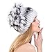 Queenfur Rabbit Fur Hat - Winter Fashion Knit Hats Women Real Fur Warm Skullies Beanie (Color1),One Size