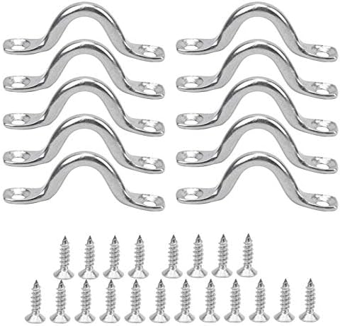 TDDL 16 Pezzi Cinghie a Occhiello in Acciaio Inox Pad Eye Straps Deck