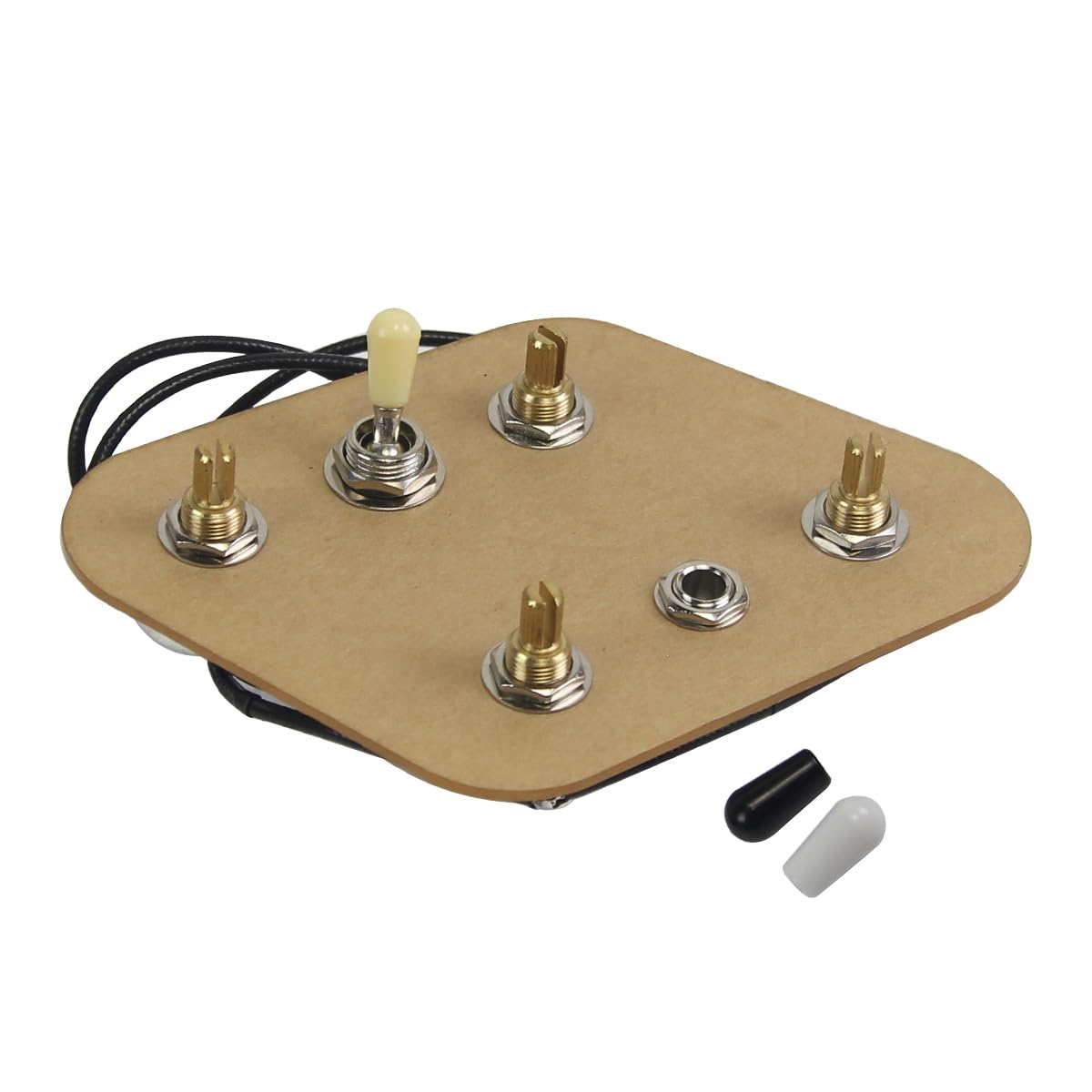 FLEOR Prewired 2T2V Wiring Harness Kit with 6 Hole 3-Way Toggle Switch 500K pots for LP SG Guitar