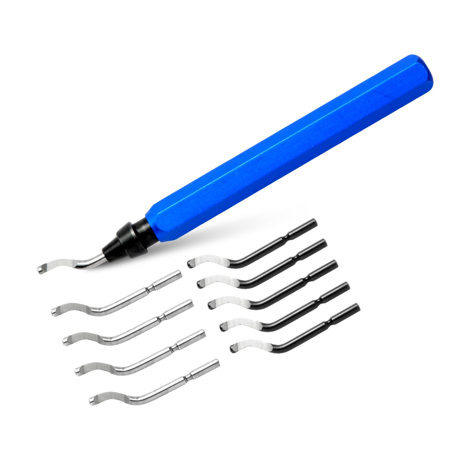 Photo 1 of 10 Piece High Speed Steel Blade Deburring Tool Set for Metal Aluminum, Copper, Resin, PVC Tube, 3D Printing, Wood Edge Processing, High Quality Metal Handle, Deburring Manual Chamfer, Reamer Tool