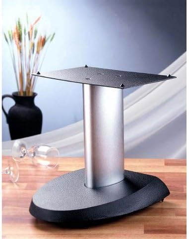 VTIManufacturing VSPCSB Black Base Silver Aluminum Pole Center Speaker Stand