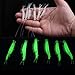 DAOUD 12 Packs Shrimp Fishing Rig Saltwater/Freshwater Bait Rigs Soft Lure Silicone Luminous Glitter Glow in The Dark Artificial Baits