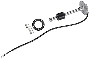 Motoforti Universal Fuel Oil Gauge Sending Unit Sender, Fuel Oil Level Sensor, 6.5 Inch, Stainless Steel, Rubber, Black, Silv