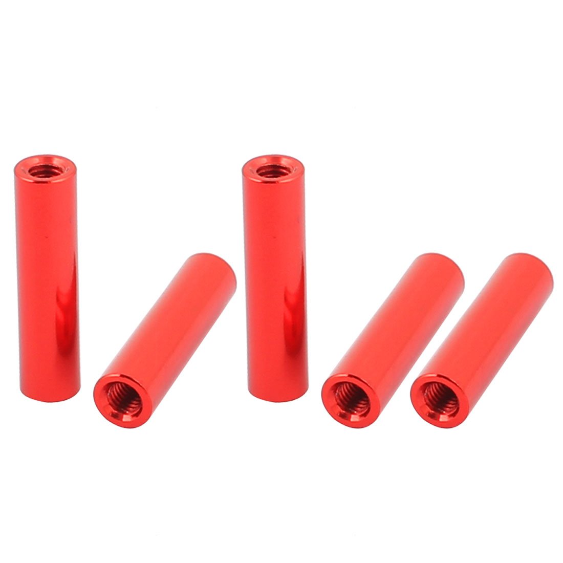 Sourcingmap 5 Pcs M3 x 20mm Round Aluminum Column Alloy Standoff Spacer Stud Fastener for Quadcopter Red