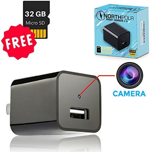 IMPROVED Hidden Camera USB Wall Charger - 32GB Mini Stealth Nanny Spy Cam HD 1080P with Motion Detection for Home, Office, Hotel Security