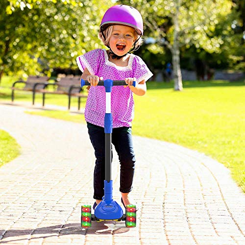 M MEGAWHEELS Monopattino 2 in 1 per Bambini a 3 Ruote, con Altezza Regolabile, Ruote con Illuminazione a LED per Bambini, blu2