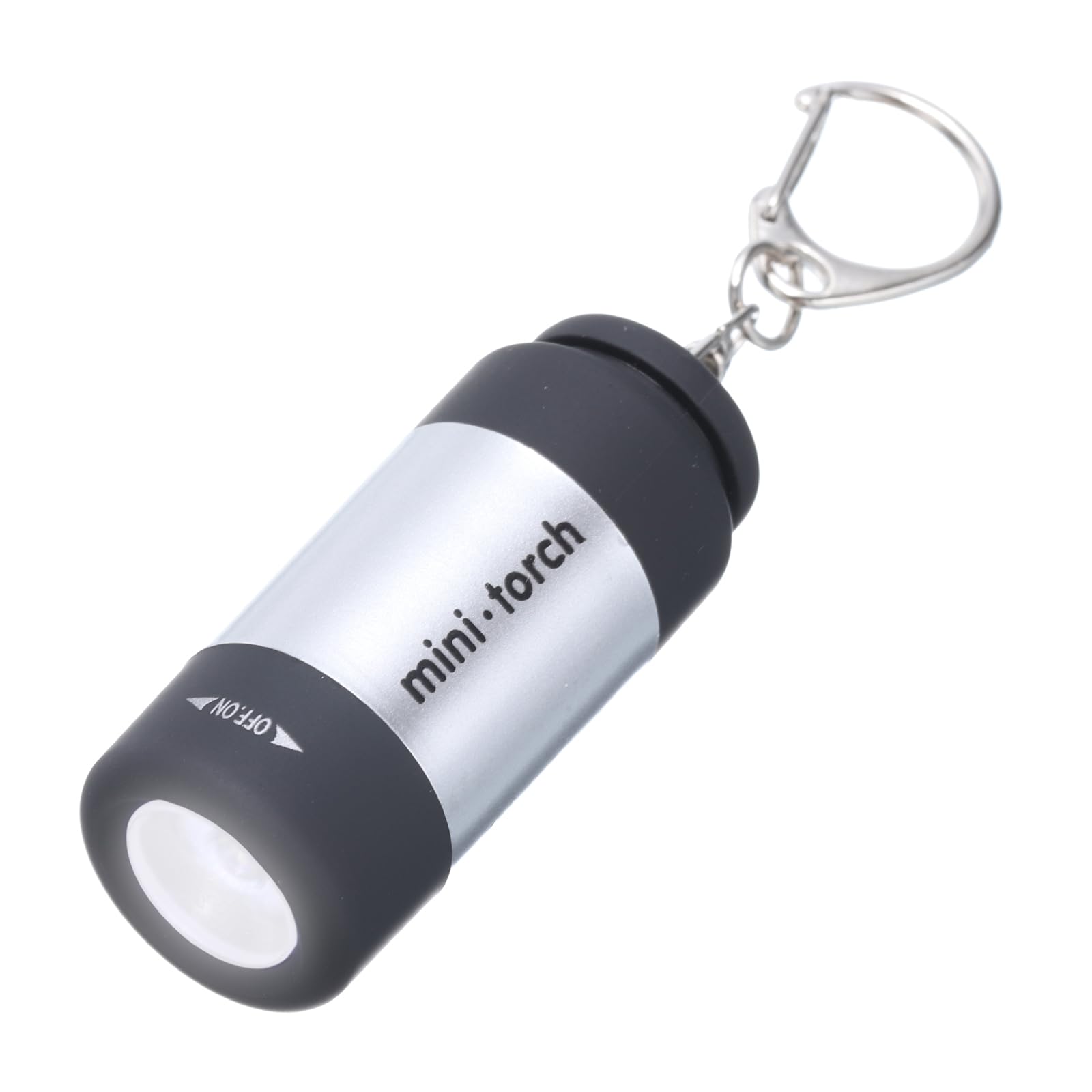 PATIKIL Mini Keychain Flashlight, Pocket LED Flashlight Portable Torch USB Rechargeable for Outdoor Camping Party, Silver Tone