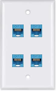 Amazon.com: Ethernet Wall Plate 4 Port - Cat6 Ethernet Cable Wall Plate