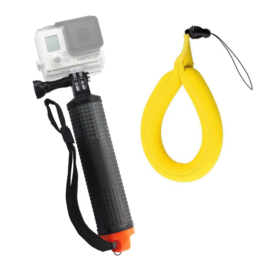Harwerrel Waterproof Floating Hand Grip for GoPro Hero Session Black Silver Hero 11 10 9 8 7 6 5 4 3 3+ 2 1 SJ4000 SJ5000 Xiaomi Action Cameras with Camera Float Strap