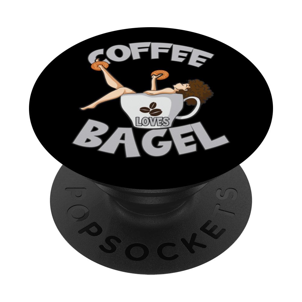Funny Coffee Mom For Women Love Bathing In Coffee And Bagel PopSockets Adhesive PopGrip